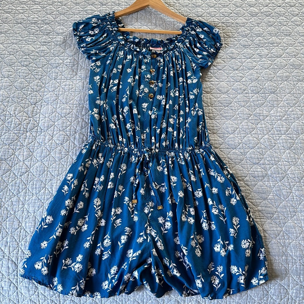 Kate Spade ♠️ Macaw Blue Floral romper